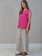 Load image into Gallery viewer, Fuchsia Raw Edged 100% Linen Top