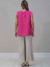 Load image into Gallery viewer, Fuchsia Raw Edged 100% Linen Top