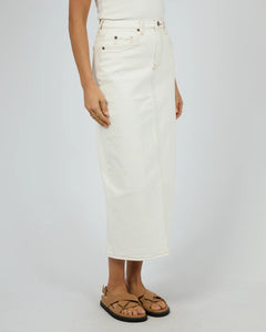 Ray Denim Maxi Skirt in Vintage White - All About Eve