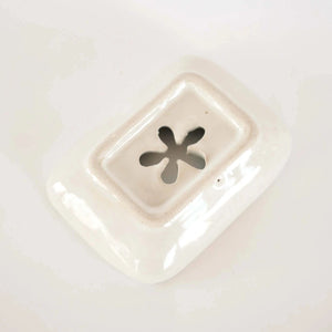 Rectangle Flower Ceramic Shower Steamer/Soap Dish