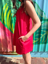 Load image into Gallery viewer, Red Elastic Tie Mini Dress - By Frankie