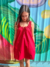 Load image into Gallery viewer, Red Elastic Tie Mini Dress - By Frankie