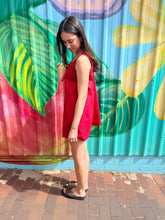 Load image into Gallery viewer, Red Elastic Tie Mini Dress - By Frankie