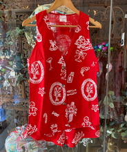 Load image into Gallery viewer, Red Sleeveless Side Panel Top &amp; Short Set With Santa Print - By Frankie