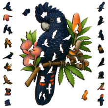 Load image into Gallery viewer, Red Tail Black Cockatoo Wooden Puzzle