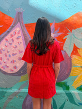 Load image into Gallery viewer, Red Towelling Kimono Robe - By Frankie