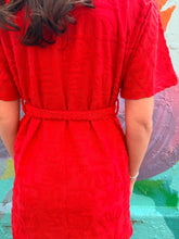 Load image into Gallery viewer, Red Towelling Kimono Robe - By Frankie