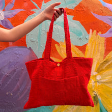 Load image into Gallery viewer, Red Towelling Tote Bag - By Frankie