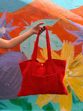 Load image into Gallery viewer, Red Towelling Tote Bag - By Frankie