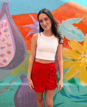 Load image into Gallery viewer, Red Towelling Wrap Skirt - By Frankie