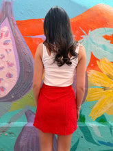 Load image into Gallery viewer, Red Towelling Wrap Skirt - By Frankie