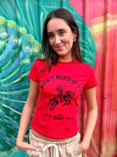 Load image into Gallery viewer, Red 'Don't Mind If I Do' Cowgirl Baby T-Shirt - By Frankie