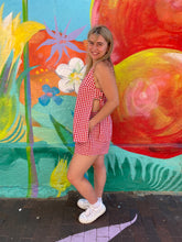 Load image into Gallery viewer, Red Gingham Sleeveless Side Panel Top &amp; Short Set - By Frankie
