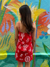 Load image into Gallery viewer, Red Santa Print Mini Dress - By Frankie