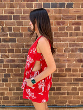 Load image into Gallery viewer, Red Sleeveless Side Panel Top &amp; Short Set With Santa Print - By Frankie
