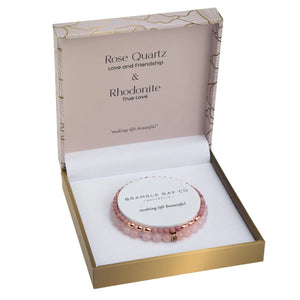 Rose Quartz & Rhodonite Twin Elegance Bracelet