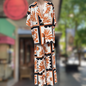 Rust Palm Top & Pant Set - By Frankie