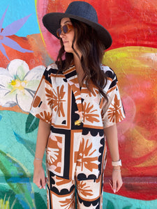 Rust Palm Top & Pant Set - By Frankie