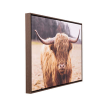 Load image into Gallery viewer, Highland Cow Rustic Meadow Framed Canvas 94x64