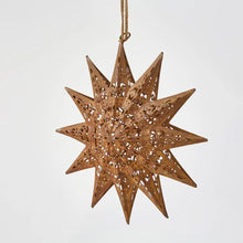 Load image into Gallery viewer, Etched Star Rustic Hanging Ornament