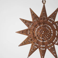 Load image into Gallery viewer, Etched Star Rustic Hanging Ornament