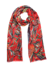 Load image into Gallery viewer, Red Cockatoo Banksia Cotton Modal Scarf