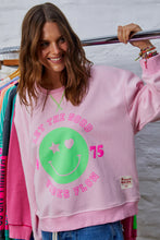 Load image into Gallery viewer, Pink Happy Smily Washed Sweat - Hammill &amp; Co