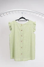 Load image into Gallery viewer, Mint Gingham Frill Top
