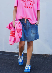 Stonewash Stretch Denim Skirt - Hammill & Co