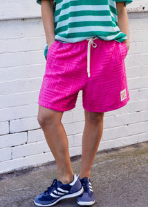Hot Pink Summer Towelling Short- Hammill & Co