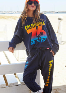 Sunset Navy Cali Sweat - Hammill & Co