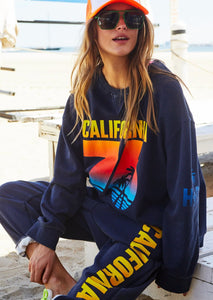 Sunset Navy Cali Sweat - Hammill & Co