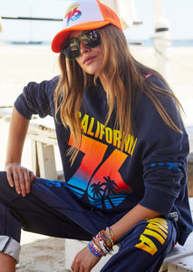 Sunset Navy Cali Sweat - Hammill & Co