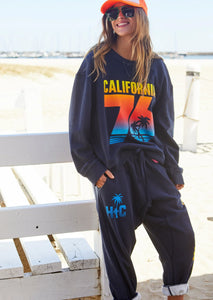 Sunset Navy Cali Sweat - Hammill & Co