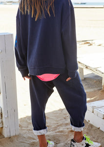 Sunset Navy Cali Drop Crotch Track Pant - Hammill & Co