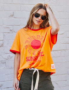 Orange/Red 'Sunshine State of Mind' Ringer Tee - Hammill & Co