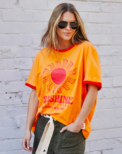 Orange/Red 'Sunshine State of Mind' Ringer Tee - Hammill & Co