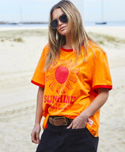 Load image into Gallery viewer, Orange/Red &#39;Sunshine State of Mind&#39; Ringer Tee - Hammill &amp; Co