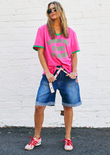 Load image into Gallery viewer, Pink/Green &#39;Sunshine State of Mind&#39; Ringer Tee - Hammill &amp; Co