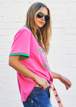 Load image into Gallery viewer, Pink/Green &#39;Sunshine State of Mind&#39; Ringer Tee - Hammill &amp; Co