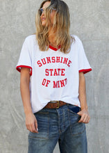 Load image into Gallery viewer, White/Red 'Sunshine State of Mind' Ringer Tee - Hammill &amp; Co