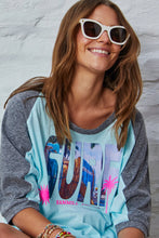 Load image into Gallery viewer, Aqua Surf Raglan Batwing Tee - Hammill &amp; Co