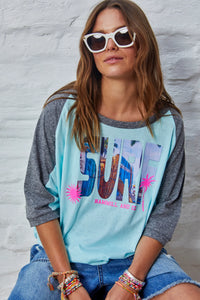 Aqua Surf Raglan Batwing Tee - Hammill & Co