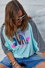 Load image into Gallery viewer, Aqua Surf Raglan Batwing Tee - Hammill &amp; Co