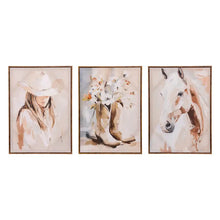 Load image into Gallery viewer, Cowgirl 'Saddle &amp; Bloom' Framed Canvas