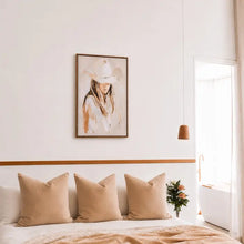 Load image into Gallery viewer, Cowgirl 'Saddle &amp; Bloom' Framed Canvas