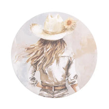 Load image into Gallery viewer, Floral Cowgirl 'Saddle &amp; Bloom' Ceramic Coaster