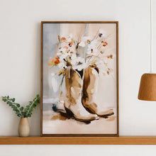 Load image into Gallery viewer, Boots 'Saddle &amp; Bloom' Framed Canvas