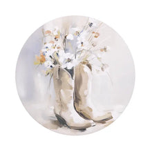 Load image into Gallery viewer, Floral Boots 'Saddle &amp; Bloom' Ceramic Coaster