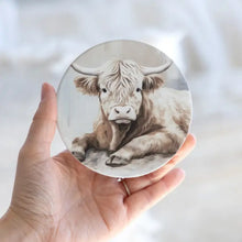 Load image into Gallery viewer, Highland Calf 'Saddle &amp; Bloom' Ceramic Coaster